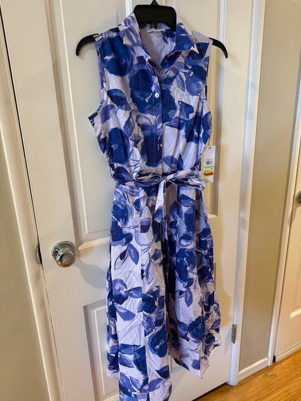 Calvin Klein Womens Cotton Floral Sleevele Lilac Blue Multi 4